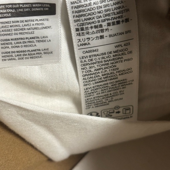 Levi's Premium XL Chino Wide Leg Pants Women's 27x31 Ermine Brown NWT Water Mark - Picture 10 of 11